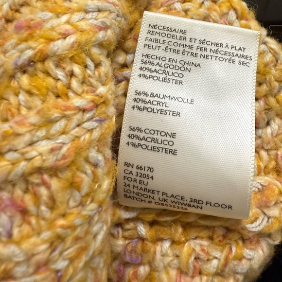 KIMCHI BLUE OVERSIZED KNIT SWEETER YELLOW GINGER M/L WOMEN PULLOVER - Picture 9 of 9